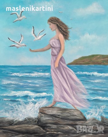 Момичето с чайките маслена картина