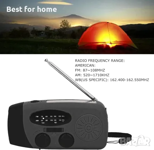 	Ръчно радио с LED светлина за спешни случаи	Tbest	, снимка 8 - Радиокасетофони, транзистори - 50175722