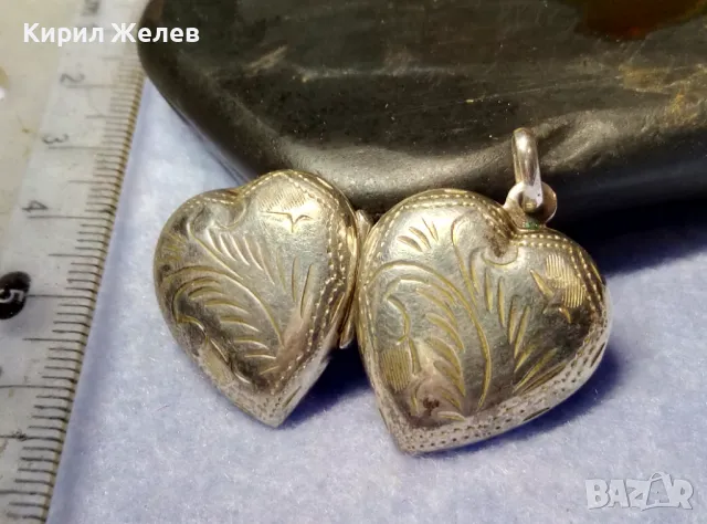 АрНУВО РЪЧНО ФЛОРАЛНО ОРНАМЕНТИРАН СРЕБЪРЕН МЕДАЛЬОН СЪРЧИЦЕ РАМКА За СНИМКИ СРЕБРО 925 АНГЛИЯ 30376, снимка 7 - Антикварни и старинни предмети - 50340807