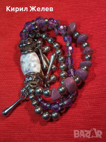 ПРЕКРАСНА ГРИВНА СРЕБРИСТА с ФАСЕТИРАНИ ПОЛУСКЪПОЦЕННИ КАМЪНИ и КРИСТАЛИ 34723, снимка 3 - Гривни - 39177432