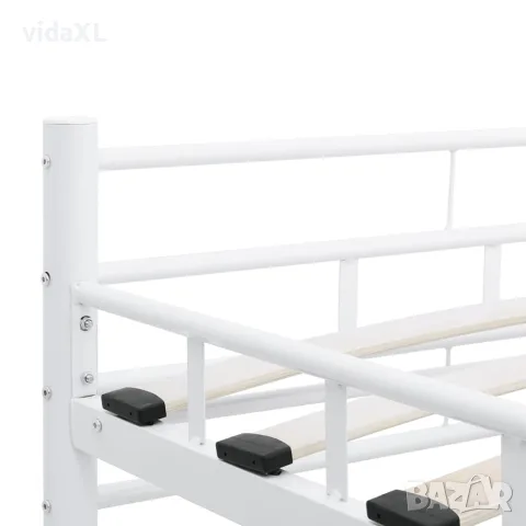 vidaXL Рамка за легло, бяла, метал, 140x200 cм, снимка 9 - Спални и легла - 56146497