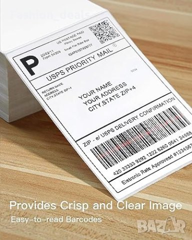 Нов 1 стек 500 етикета с премиум покритие 100 x 150 мм. за термични принтери, снимка 3 - Други стоки за дома - 42460685