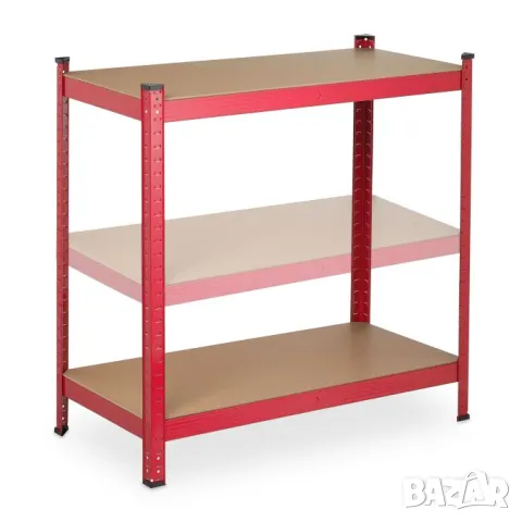 Тежкотоварен стелаж Relaxdays с 5 рафта в червено 180см,до 875кг , снимка 3 - Други стоки за дома - 48772375