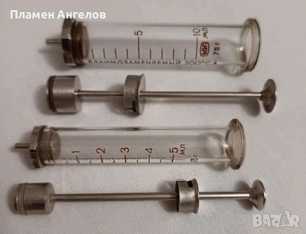 Лот от 2броа стъклени спринцовки, снимка 2 - Антикварни и старинни предмети - 53715876