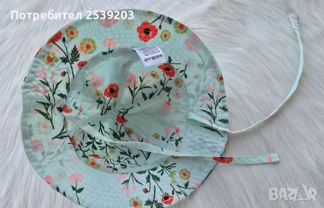 Бебешка шапка с връзки  4-9 месеца , снимка 12 - Бебешки шапки - 51013639