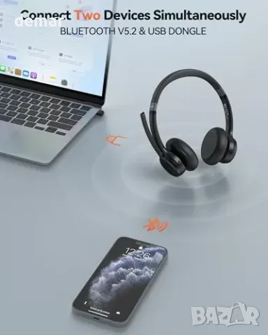 TechRise Bluetooth 5.2 слушалка с микрофон и 50 часа работа, снимка 4 - Други стоки за дома - 56330052