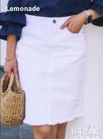 Нова дънкова пола С размер, снимка 3 - Поли - 51572075