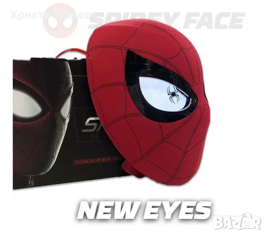 Електронна маска на спайдърмен Spiderman 3D версия с мигащи очи за Хелоуин управление с пръстен, снимка 5 - Други стоки за дома - 47407769