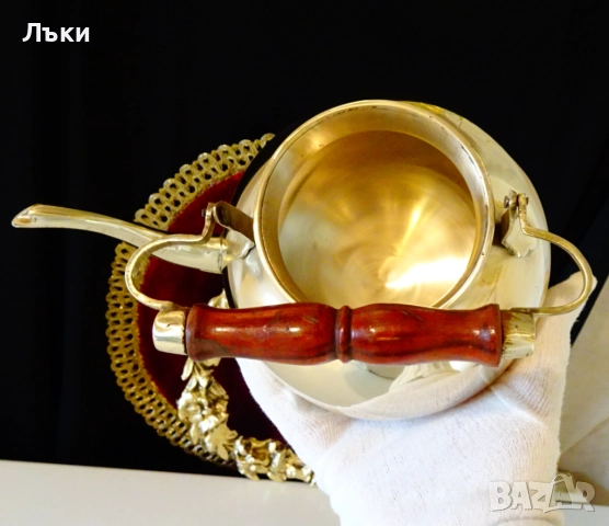 Викториански бронзов чайник,кана. , снимка 3 - Антикварни и старинни предмети - 52860485