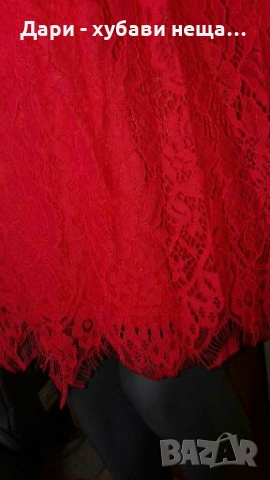 Рокля в червено, от дантела🍀❤XL,2XL, 3XL❤🍀арт.245, снимка 3 - Рокли - 36101072