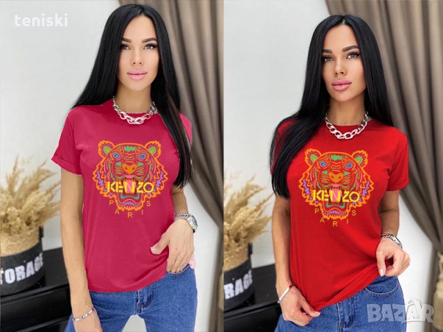  Дамска тениска Kenzo принт Модели цветове и размери, снимка 3 - Тениски - 28118948