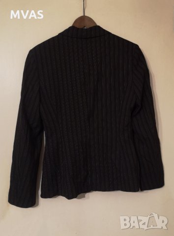 Ново черно сако с дълъг ръкав M 38 размер тънко райе, снимка 5 - Сака - 35795788