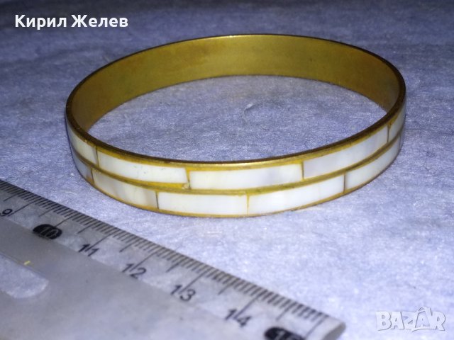 СТАРА БРОНЗОВА СПЛАВ СЕДЕФЕНА РЕТРО АРТ ГРИВНА МАЙСТОРСКА РЪЧНА РАБОТА 37521, снимка 12 - Антикварни и старинни предмети - 40865757