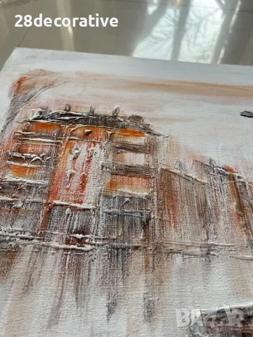 Картина Венелин Петров масло върху платно “Орлов Мост”, снимка 3 - Картини - 48098440