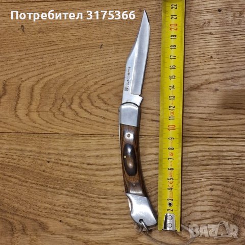 Немски сгъваем джобен нож острие 10 см Husqvarna кожен калъф