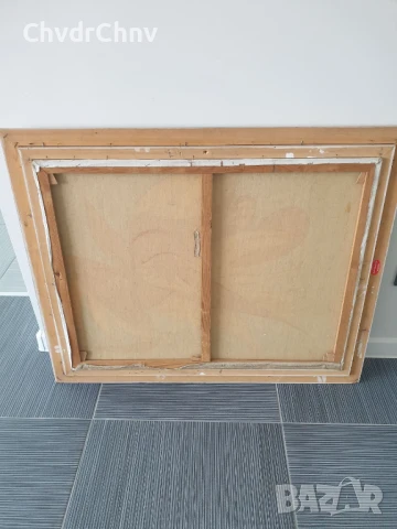 Piscaro 105х85см/голяма абстрактна картина масло върху платно/модернизъм-сюрреализъм/дървена рамка, снимка 8 - Картини - 51300776