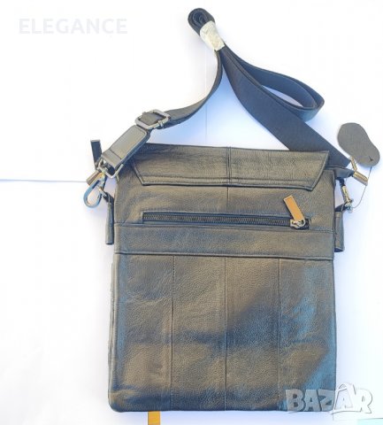 Мъжка кожена чанта с капак., снимка 2 - Чанти - 38806761