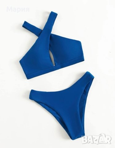Бански костюм в синьо с кръстосани презрамки, снимка 3 - Бански костюми - 40734706