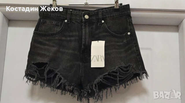 Нови със етикет. Дамски оригинални къси панталонки дънкови. ZARA 