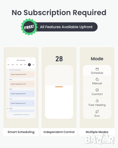 SwitchBot Smart радиаторен термостат НОВ, снимка 4 - Радиатори - 53586681