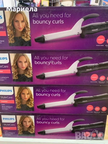 Маша за коса Philips - BHB862/00, 200°C, 16 mm, черна/бяла