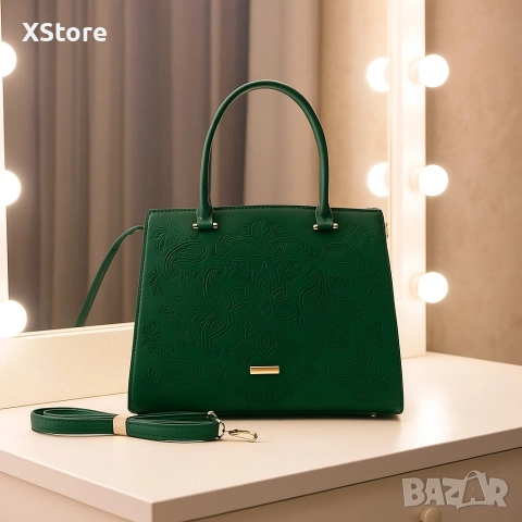 Елегантна дамска чанта с релефен дизайн – стил и практичност в едно. Различни цветове, снимка 3 - Чанти - 52572021