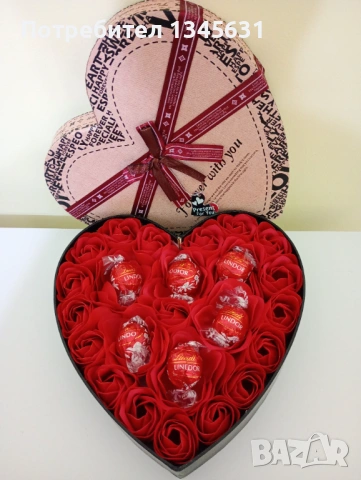 Подаръчни кутии с вечни рози и шоколадови бонбони , снимка 3 - Романтични подаръци - 53069172