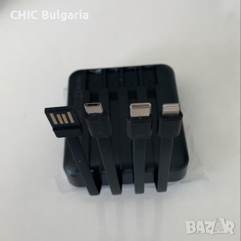 Външна батерия Power bank с 4 кабела 20 000 mAh + чанта, калъф, химикал, подложка за зареждане ПРОМО, снимка 5 - Външни батерии - 41804283