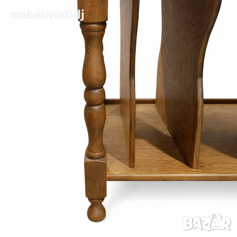 Винтидж дървена поставка за винилови плочи, снимка 3 - Скринове - 53557516