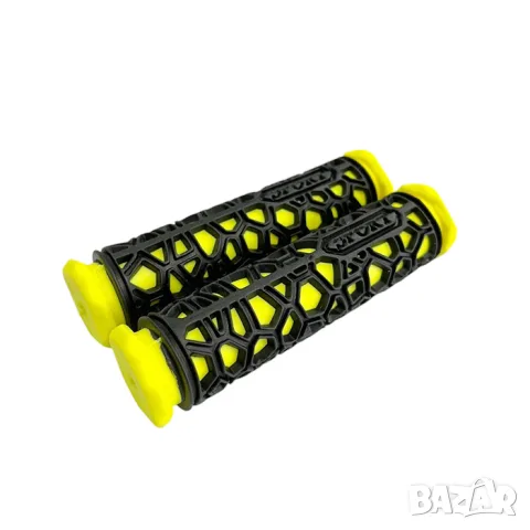 Черно жълти гумени дръжки за велосипед 130 mm, снимка 2 - Аксесоари и консумативи - 55866701