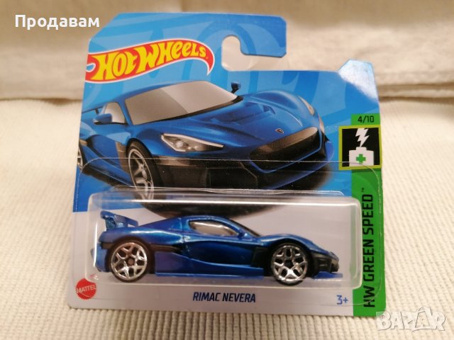 💕🧸Hot Wheels, Rimac Nevera, синьо и бяло, HW GREEN SPEED, снимка 1