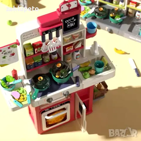 Кухня с истинска пара, хладилник и течаща вода, снимка 9 - Играчки за стая - 48246289