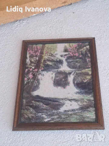 Диамантен гоблен-водопад,готов и рамкиран