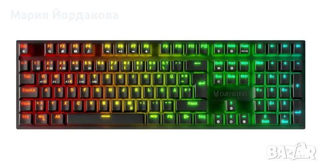 Геймърска механична клавиатура Oversteel KOVAR Wireless, RGB, FE Layout, Черна