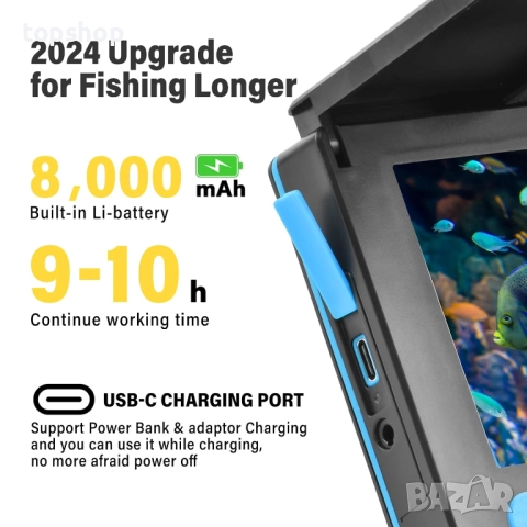 Нова подводна риболовна камера, сонар за риба, инфрачервено нощно виждане, широкоъгълна, водоу..., снимка 2 - Такъми - 52060276