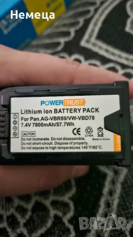 2х Батерии за видеокамера Panasonic AG-VBR89, снимка 5 - Батерии, зарядни - 55752173