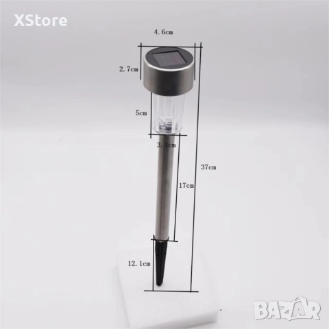 Комплект от 6 броя соларни градински LED лампи за оформяне на алеи и зони, снимка 4 - Външни лампи - 51957066