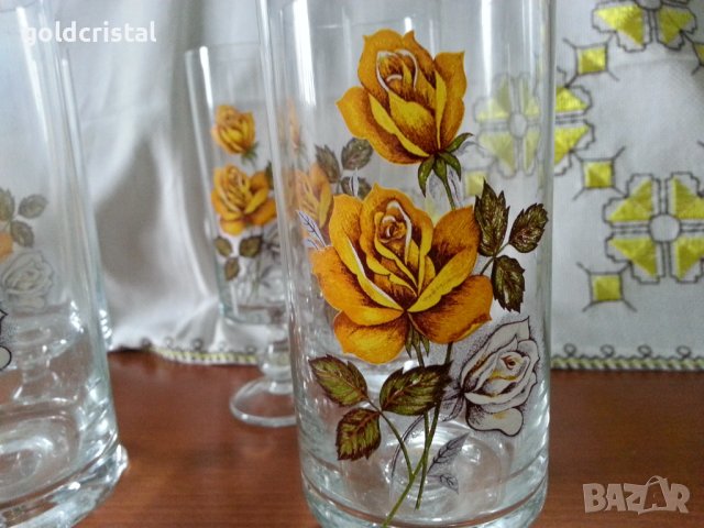 Ретро стъклени чаши , снимка 2 - Антикварни и старинни предмети - 41016910