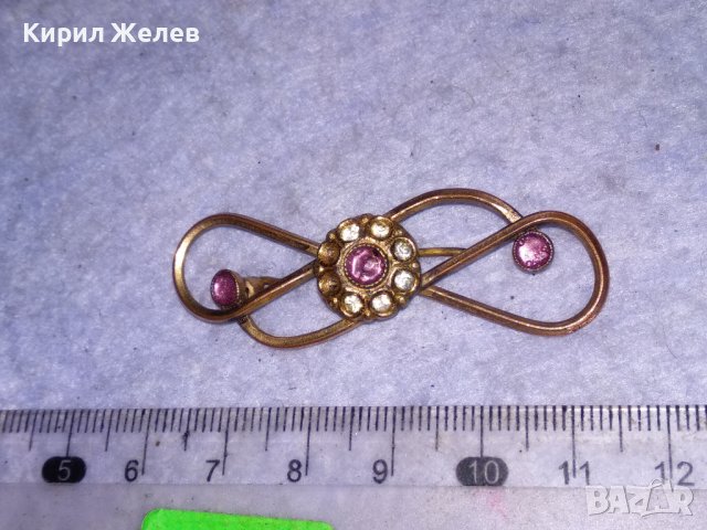 СТАРИННА МЕДНА с ПОЗЛАТА АРТ НУВО РЕТРО БРОШКА МАЙСТОРСКА РЪЧНА ИЗРАБОТКА 38444, снимка 13 - Антикварни и старинни предмети - 41396354