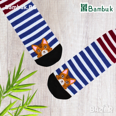 Дамски чорапи за весело настроение “Криещи се котенца”, снимка 6 - Други - 52577579