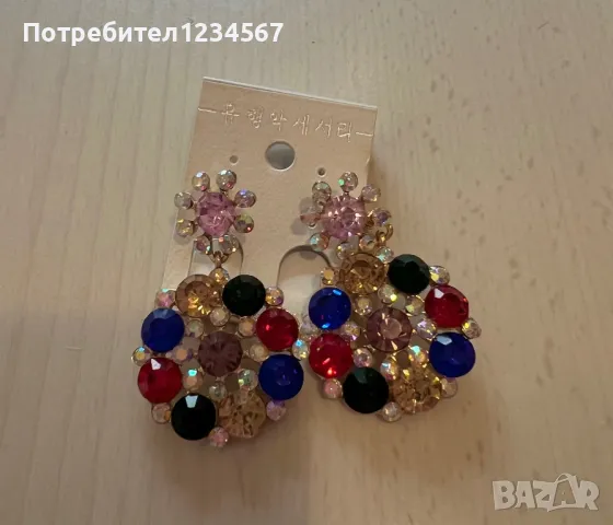 Нови обеци с камъни, снимка 1