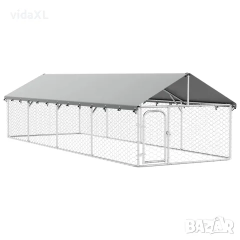 vidaXL Дворна клетка за кучета с покрив, 600x200x150 см, снимка 1 - За кучета - 56146193