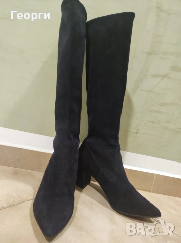 Нови дамски стретч ботуши Peter Kaiser от велур, снимка 4 - Дамски ботуши - 53775666