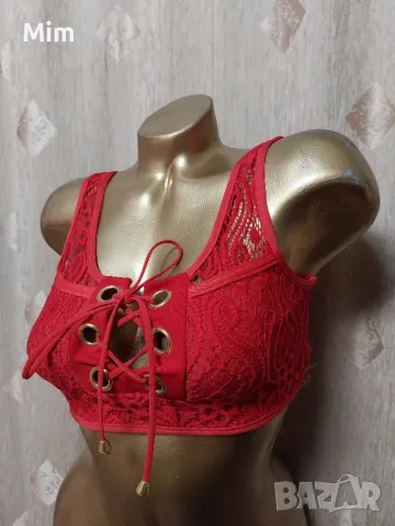 Vestiges M Червено дантелено бюстие , снимка 3 - Корсети, бюстиета, топове - 50294699