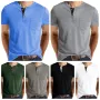 Мъжка тениска с деколте Henley, 6цвята , снимка 1