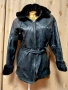 Кожено еке палто от естествена кожа с пухкава подплата , снимка 1