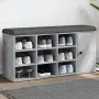 vidaXL Пейка за обувки, бетонно сив, 102x32x50 см, инженерно дърво, снимка 2