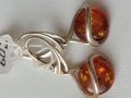 Продавам дамски,сребърни обеци с балтийски кехлибар, снимка 3