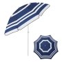 Плажен чадър 2м, Син на бели ивици, снимка 1