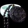 Медальон от гравиран черен обсидиан Орел Дракон Ин-Ян, снимка 2
